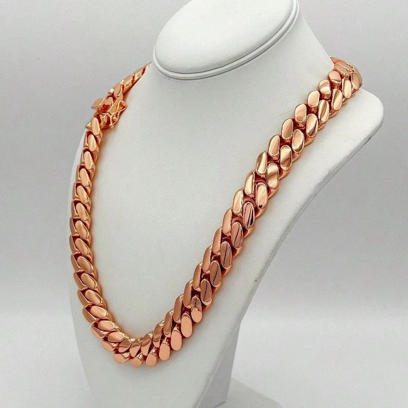 16 mm Rose Gold stainless steel cuban link